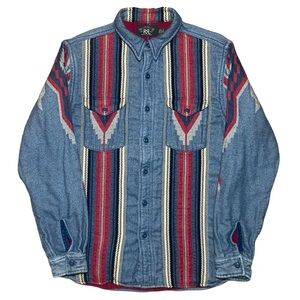 Vintage RRL Ralph Lauren Southwestern Polo Jacquard Chimayo Long Sleeve Workshir